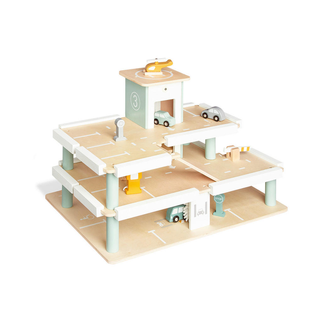 Thumbnail - Pinolino Parkgarage, Beige, Holz, Holzwerkstoff, Birke, 57x37x40 cm, unisex, Spielzeug, Kinderspielzeug, Spielzeugautos