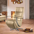 RELAXSESSEL in Leder Cappuccino  - Chromfarben/Cappuccino, Design, Leder/Metall (64/112/80cm) - Cantus