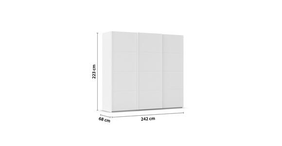 SCHWEBETÜRENSCHRANK 242/223/68 cm 3-türig Weiß  - Weiß, Design, Holzwerkstoff/Kunststoff (242/223/68cm) - Novel