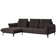 ECKSOFA in Echtleder Dunkelbraun  - Dunkelbraun/Schwarz, Natur, Leder (182/277cm) - Valnatura