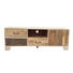 LOWBOARD Akazie, Mangoholz, Sheesham massiv Natur, sägerau Akaziefarben, Braun, Sheeshamfarben - Sheeshamfarben/Braun, Trend, Holz/Metall (148/50/45cm) - Carryhome