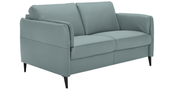 2,5-SITZER Latina in Echtleder Blau   - Blau/Schwarz, Design, Leder/Metall (164/84/99cm) - Dieter Knoll