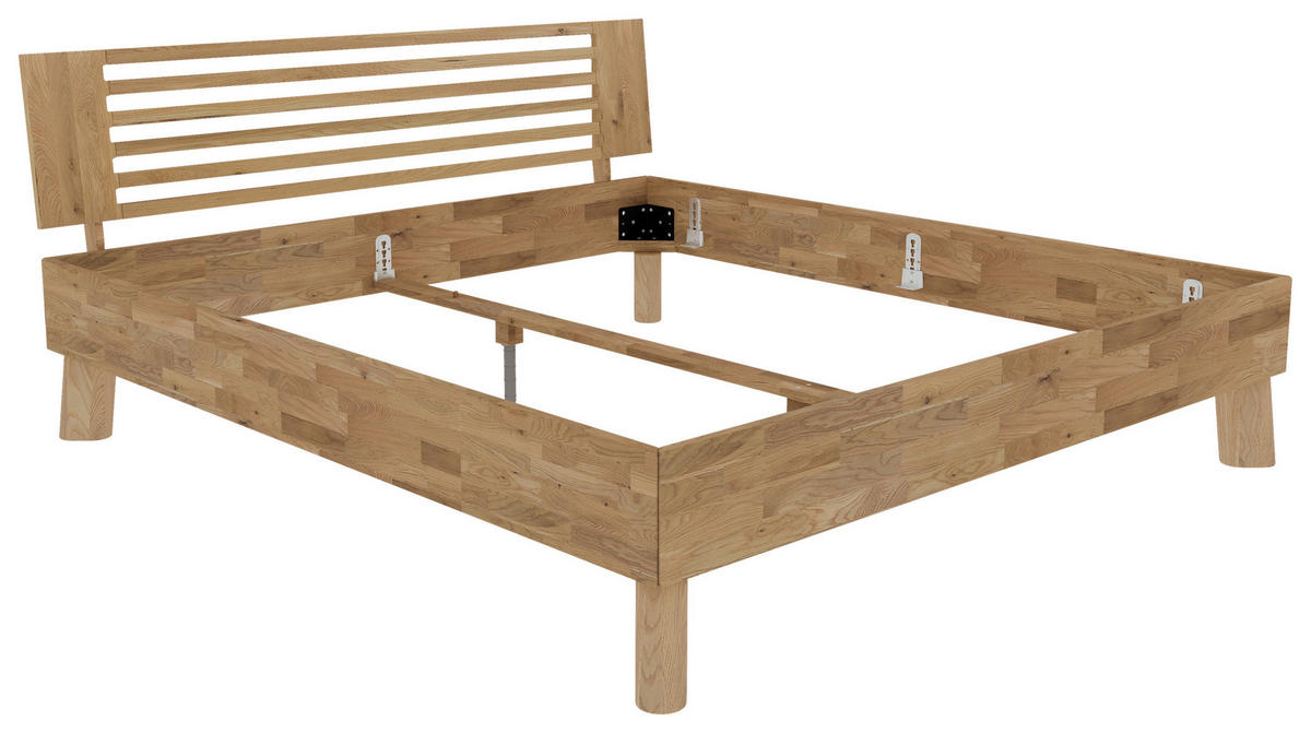 BETT 160/200 cm  in Naturfarben, Wildeiche  - Wildeiche/Naturfarben, MODERN, Holz (160/200cm) - MID.YOU
