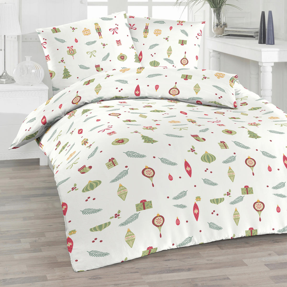 BETTWÄSCHE 2-teilig Flanell 135/200 cm  - Weiß, Design, Textil (135/200cm) - Florella