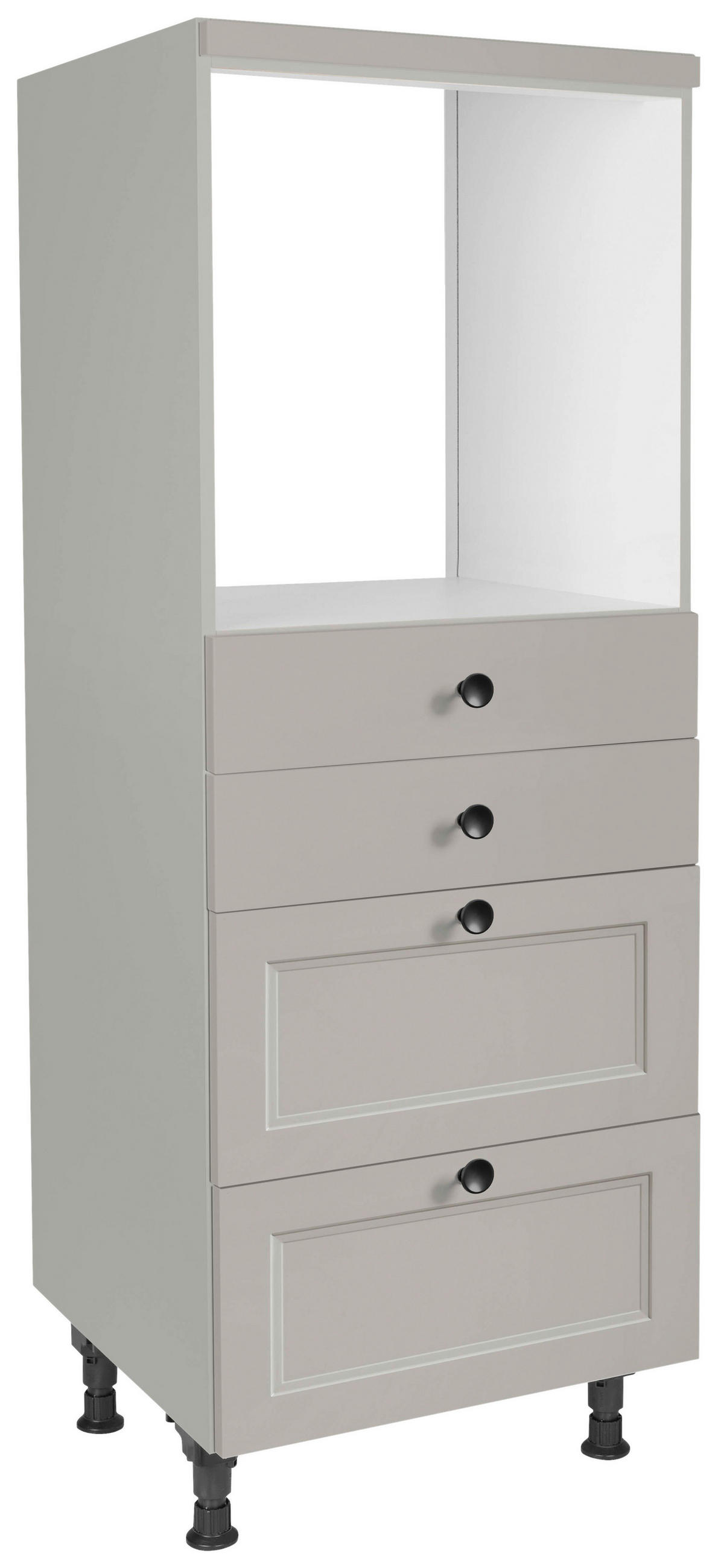 GERÄTEUMBAUSCHRANK 60/168/58 cm  in Grau  - Schwarz/Grau, MODERN, Holzwerkstoff/Metall (60/168/58cm) - Nobilia