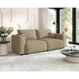 SOFA Webstoff Beige  - Beige/Schwarz, MODERN, Kunststoff/Textil (250/68/104cm) - Xora