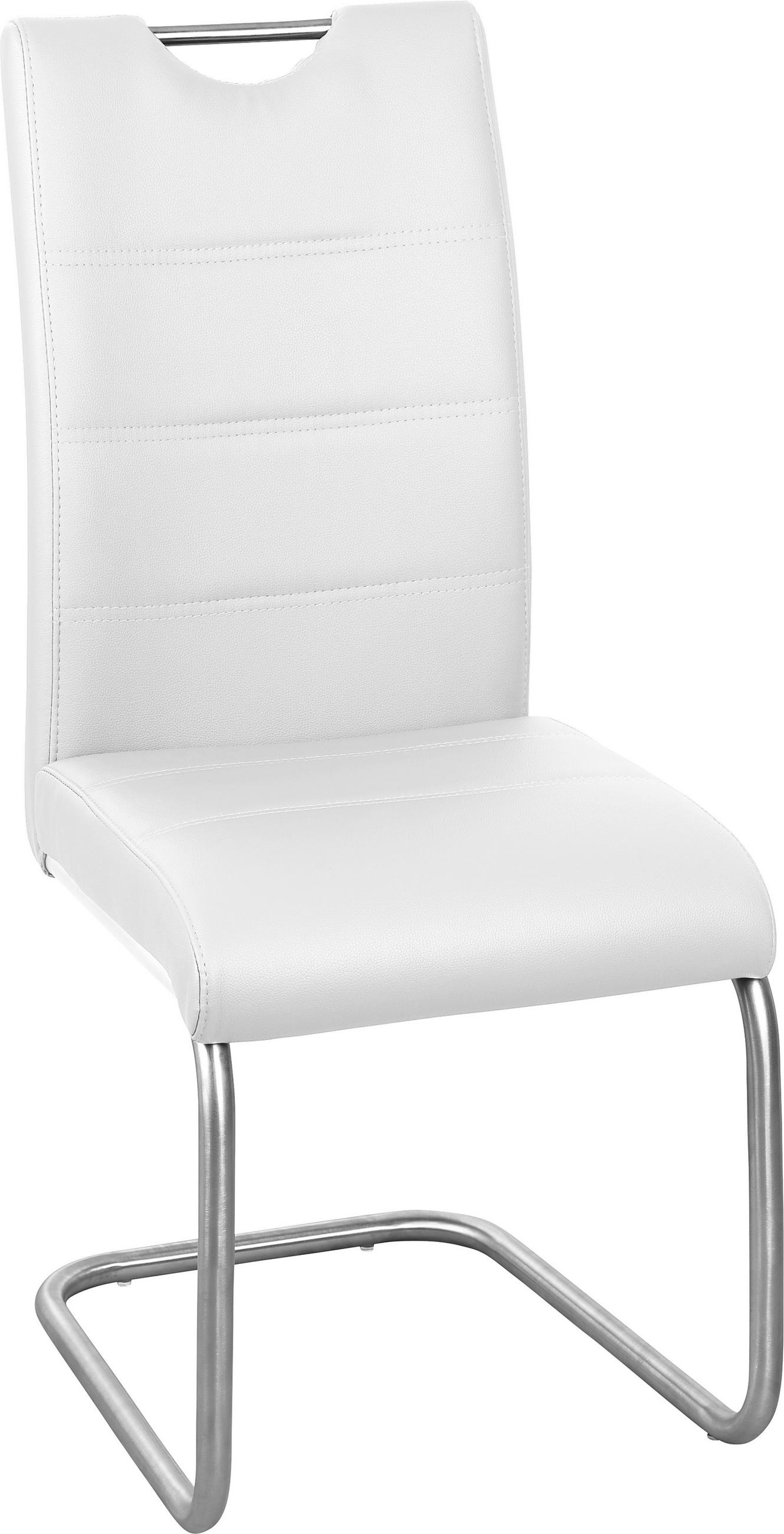 SCAUN BUCATARIE din metal, textil alb, culoare inox  - alb/culoare inox, Design, metal/textil (43/98/58cm) - Xora