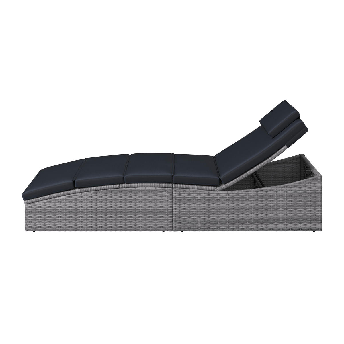 GARTENLIEGE 190/80/60 cm  - Grau, MODERN, Kunststoff/Textil (190/80/60cm) - Ambia Garden