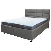 KÁRPITOZOTT ÁGY  világosszürke  - világosszürke/alumíniumszínű, Basics, textil/fa (174/107/222cm) - Andante