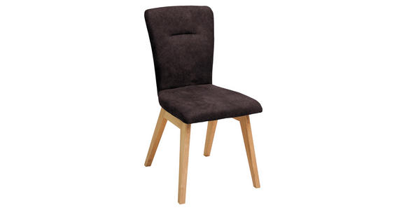 STUHL in Holz, Textil Dunkelbraun - Dunkelbraun, KONVENTIONELL, Holz/Textil (46/91/66cm) - Dieter Knoll