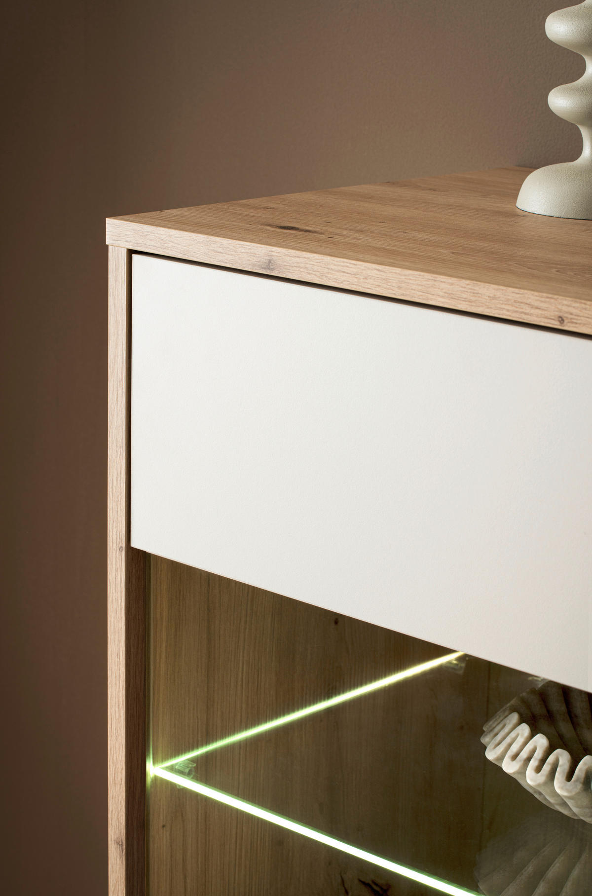 HIGHBOARD , 164/138/40 cm,  - Kaschmir/Eiche Artisan, Design, Glas/Holzwerkstoff (164/138/40cm) - MID.YOU