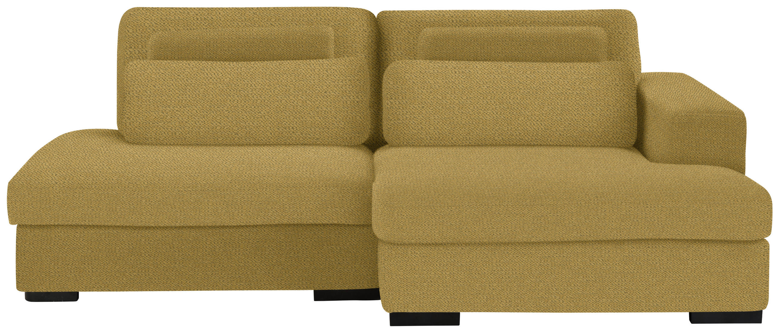 ECKSOFA in Chenille Currygelb  - Currygelb/Schwarz, Design, Kunststoff/Textil (223/158cm) - Lomoco