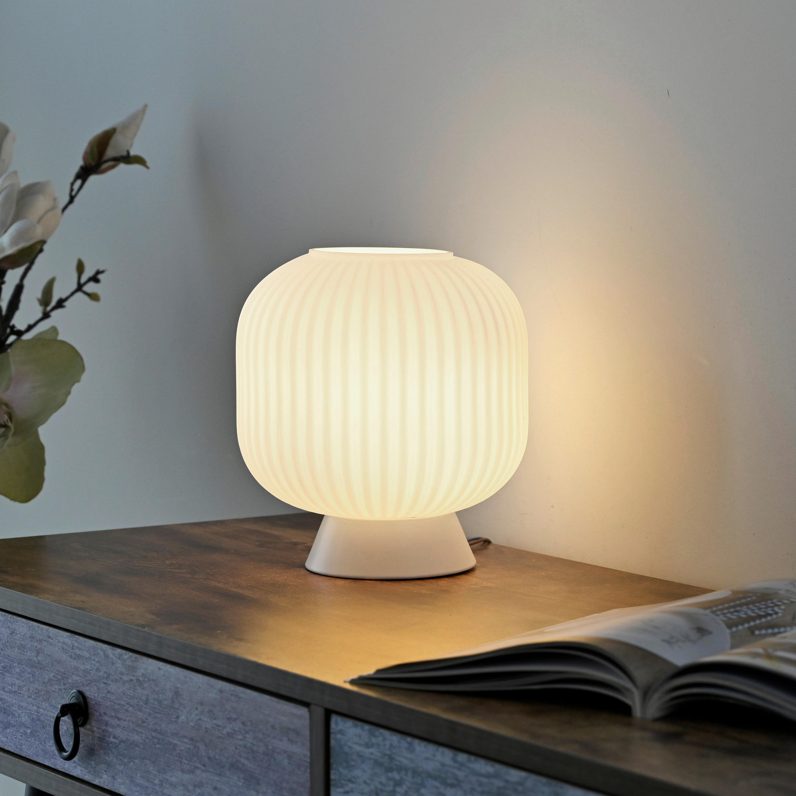 LED-TISCHLEUCHTE 20/20/22 cm   - Weiß, KONVENTIONELL, Glas/Kunststoff (20/20/22cm) - Schöner Wohnen
