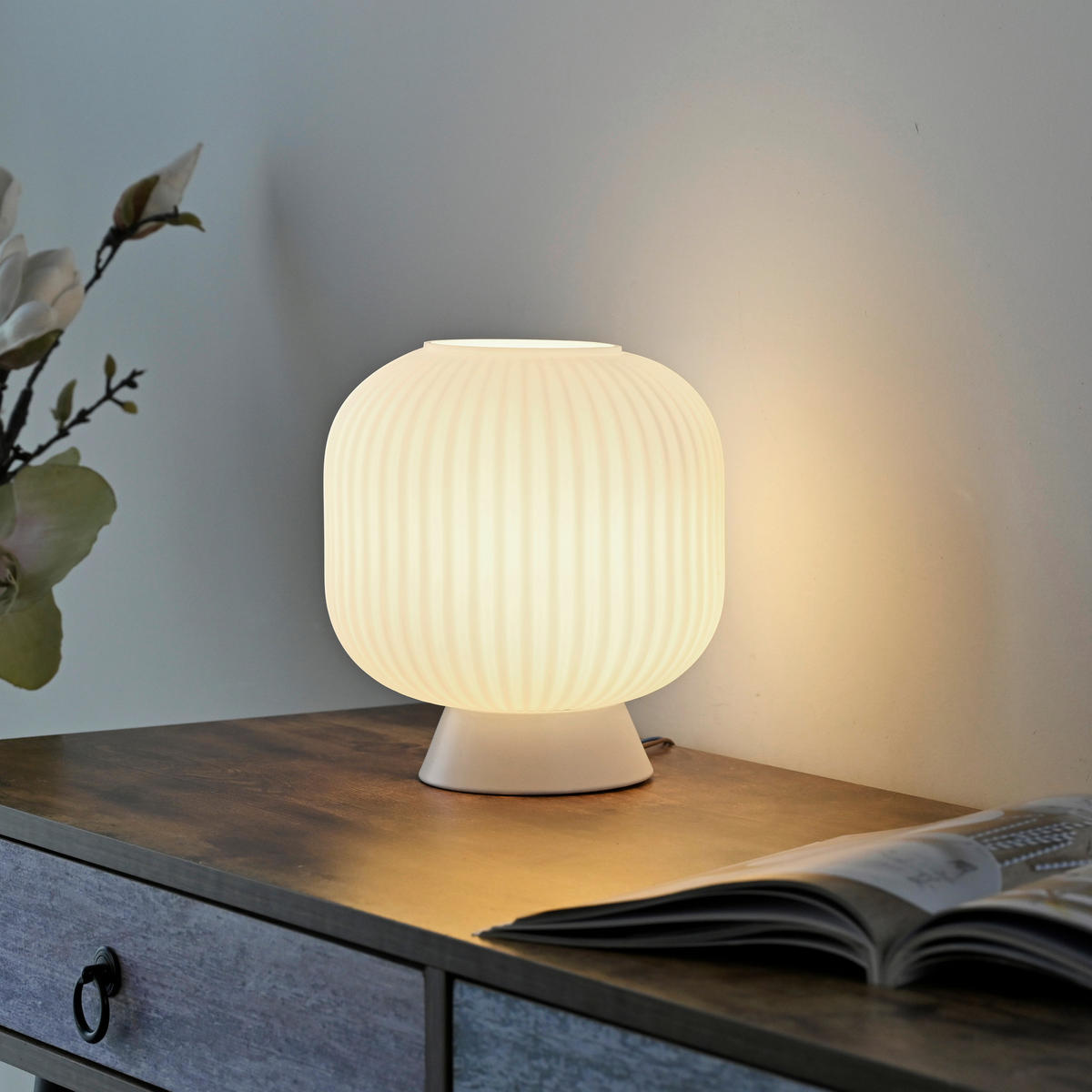 LED-TISCHLEUCHTE 20/20/22 cm   - Weiß, KONVENTIONELL, Glas/Kunststoff (20/20/22cm) - Schöner Wohnen