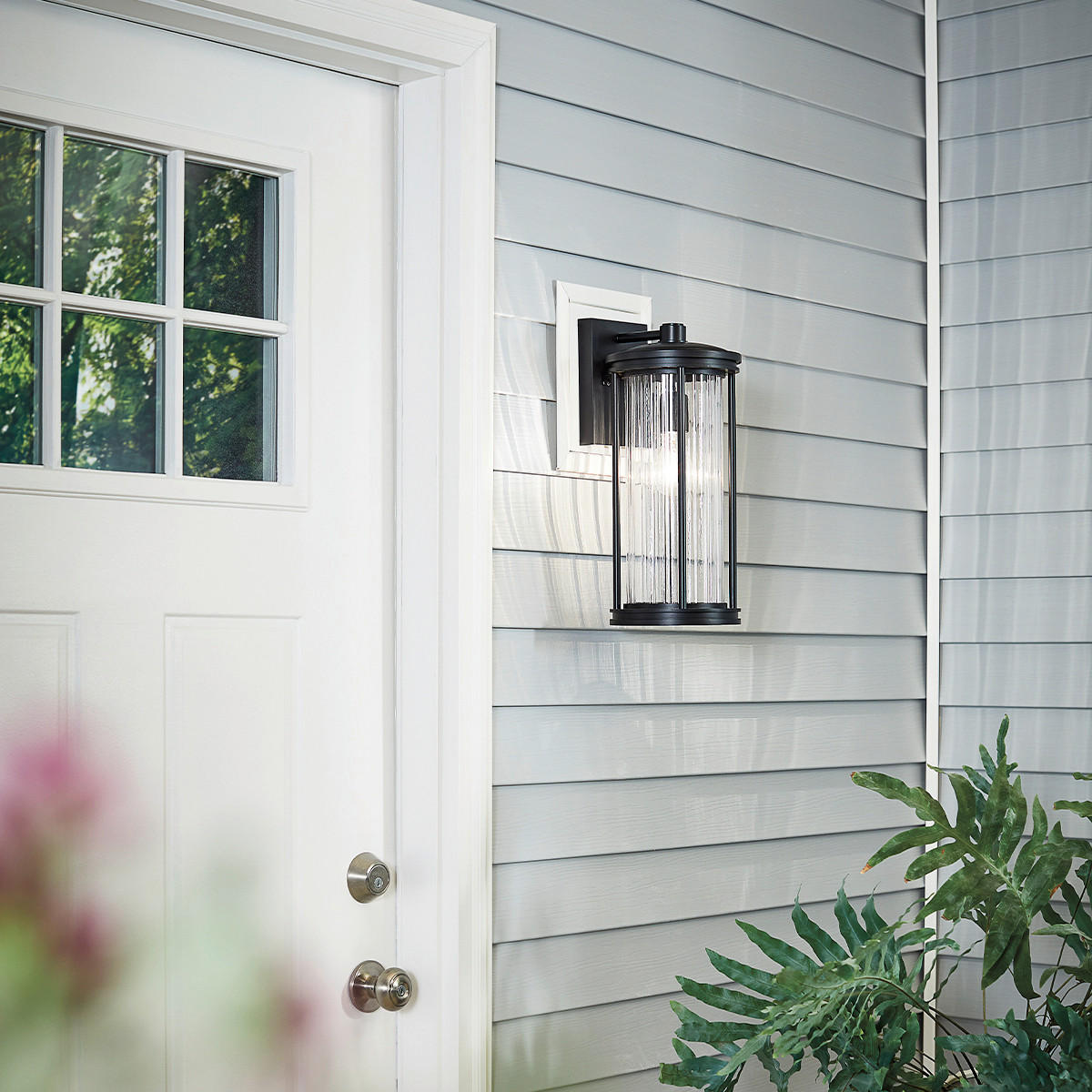 AUßENWANDLEUCHTE 17.9/40.6/20.3 cm   - Schwarz, KONVENTIONELL, Glas/Metall (17.9/40.6/20.3cm) - Elstead Lighting