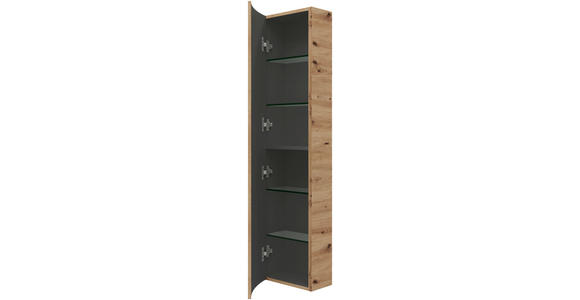 HOCHSCHRANK 33.5/139/20 cm  - Eiche Artisan, Natur, Glas/Holzwerkstoff (33.5/139/20cm) - Voleo