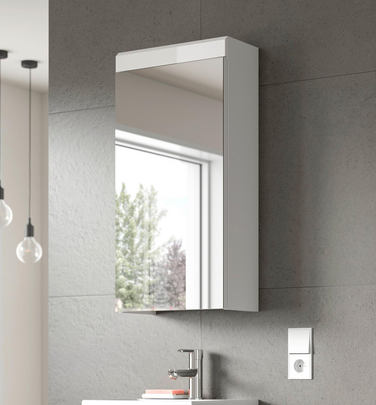 SPIEGELSCHRANK 40/79/18 cm  - Weiß, Trend, Glas/Holzwerkstoff (40/79/18cm) - MID.YOU