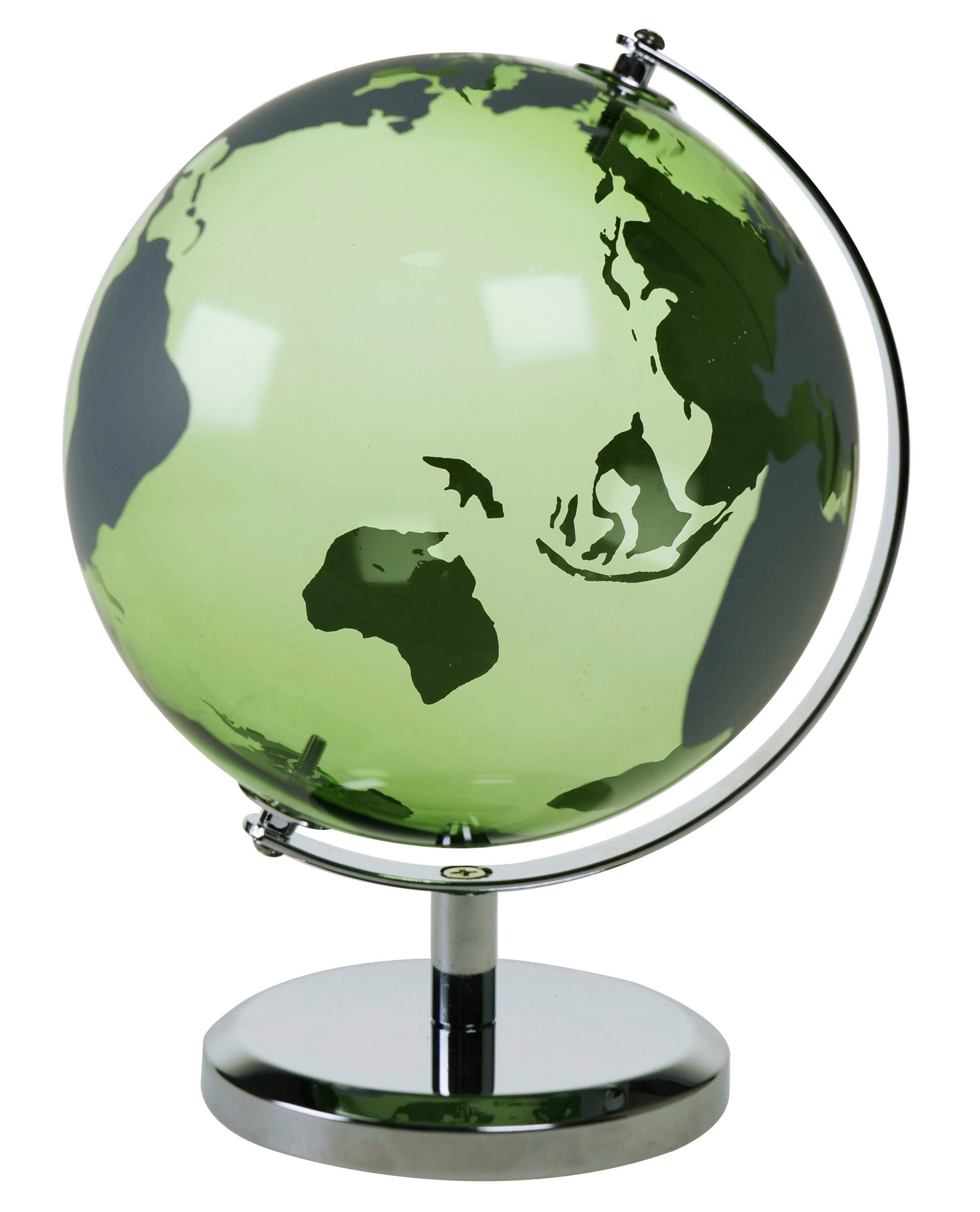 GLOBUS  - Grün, Design, Glas/Metall (14/19/15cm) - Ambia Home