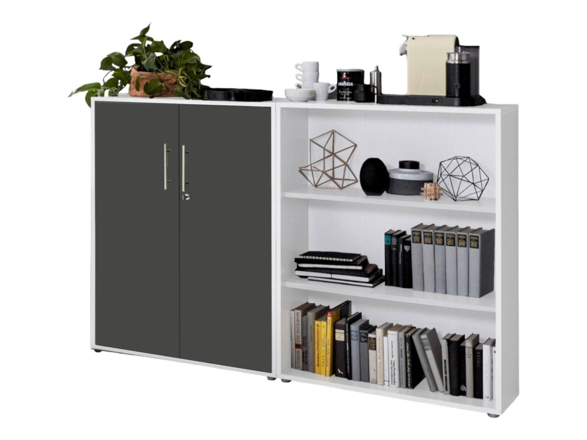 AKTENSCHRANK 168,8/113,6/33 cm  - Anthrazit/Weiß, MODERN, Holzwerkstoff (168,8/113,6/33cm) - MID.YOU