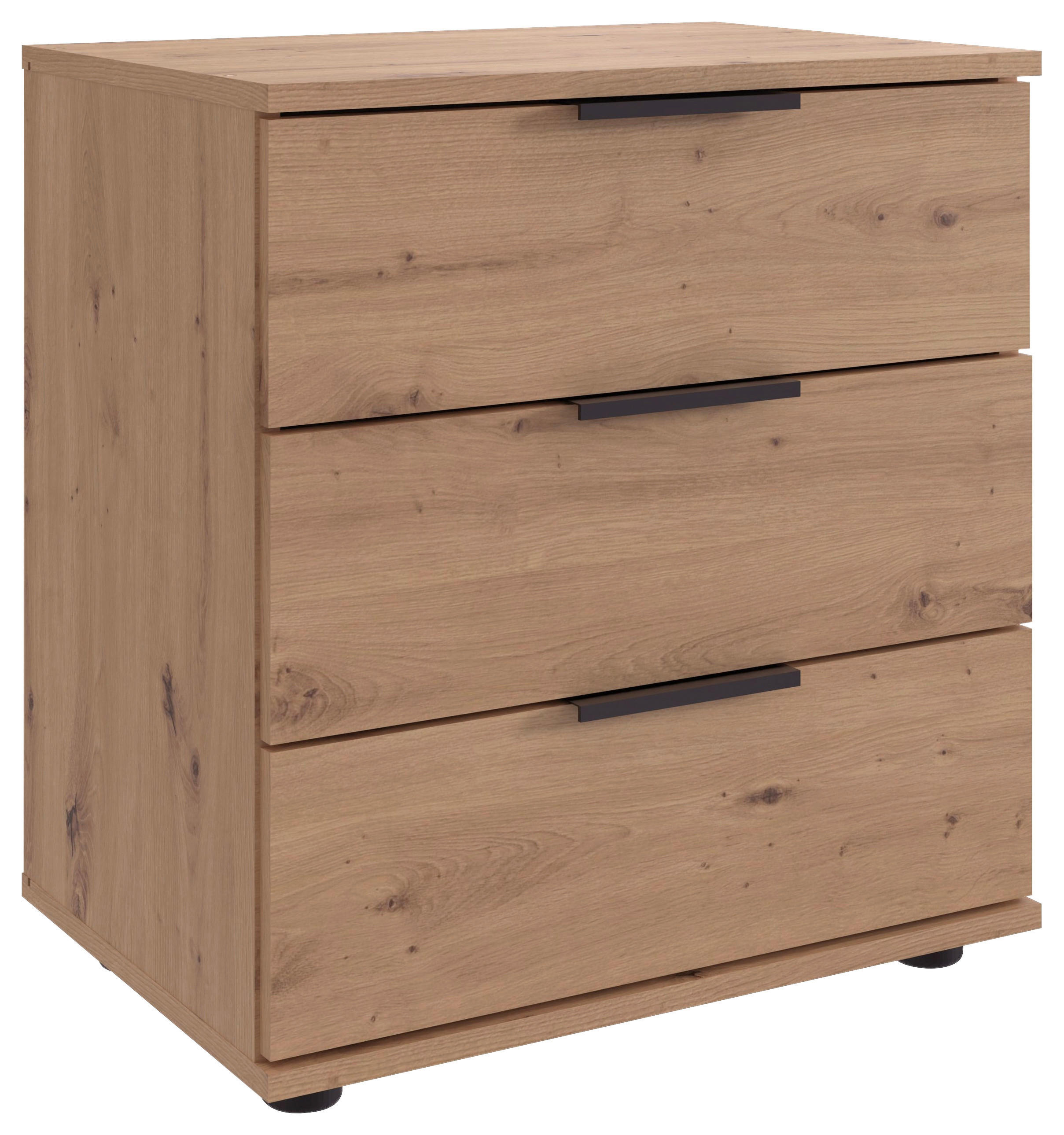 NACHTKÄSTCHEN 52/58/38 cm  in Eiche Artisan  - Schwarz/Eiche Artisan, KONVENTIONELL, Holzwerkstoff/Metall (52/58/38cm) - MID.YOU