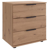 NOČNÝ STOLÍK, dub artisan, 52/58/38 cm - čierna/dub artisan, Konventionell, kov/kompozitné drevo (52/58/38cm) - MID.YOU