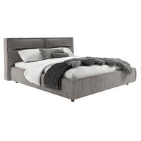 POLSTERBETT gepolstertes Kopfteil Grau 160/200 cm  - Schwarz/Grau, Design, Kunststoff/Textil (160/200cm) - Lomoco
