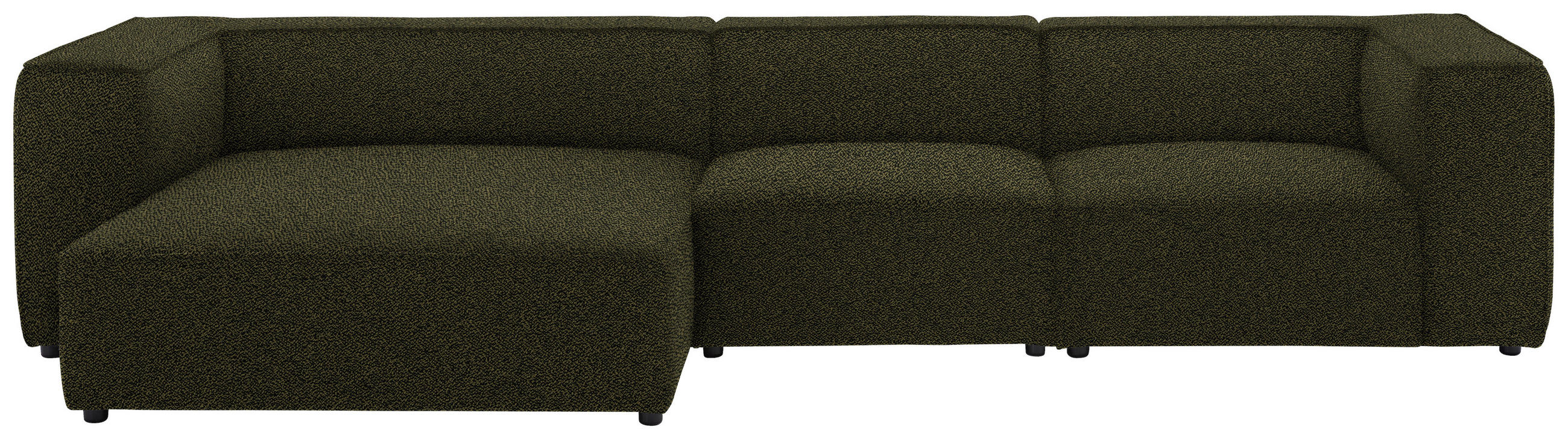 ECKSOFA in Flachgewebe Olivgrün  - Schwarz/Olivgrün, Design, Kunststoff/Textil (164/341cm) - W.Schillig
