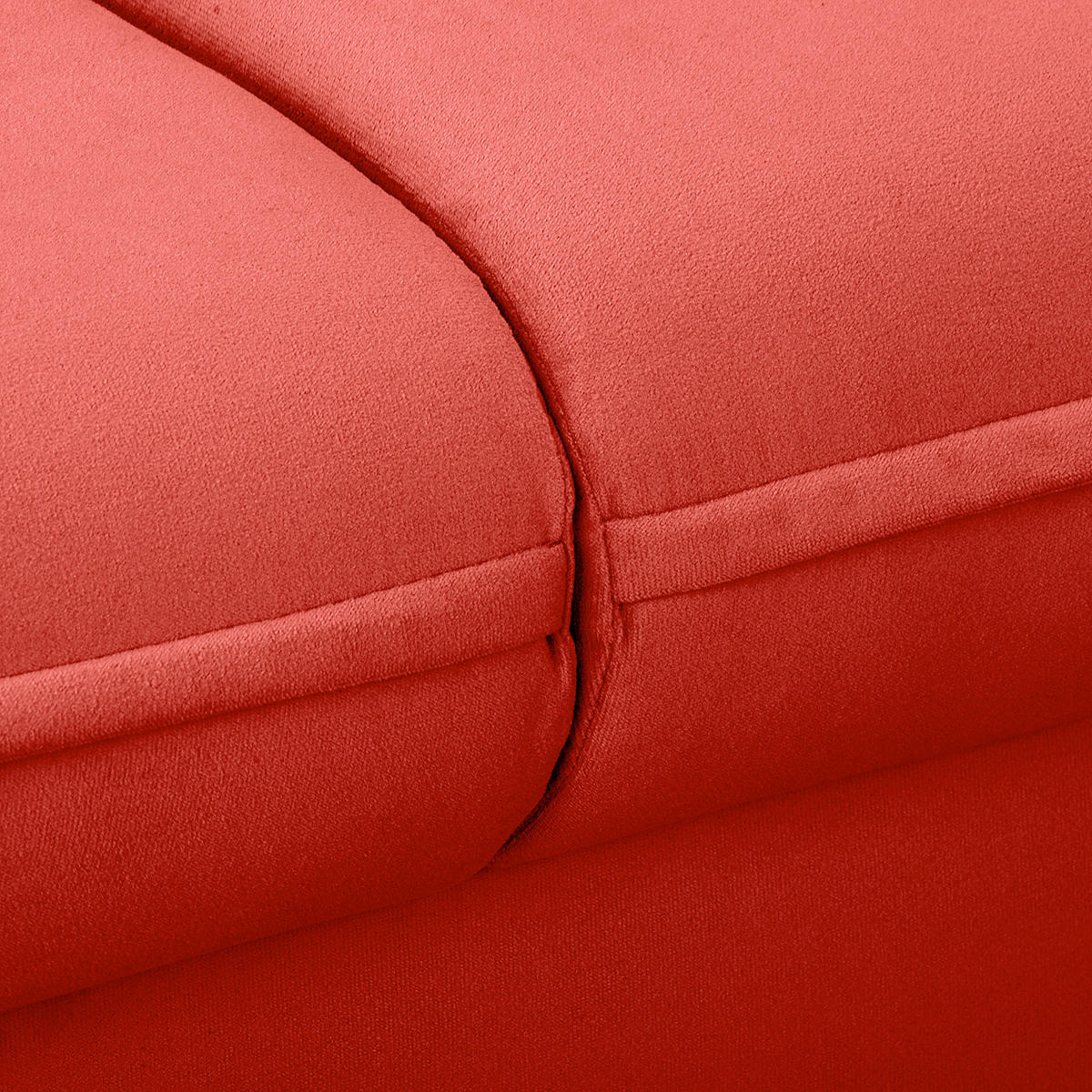 2-SITZER-SOFA Samt Rot  - Rot/Schwarz, Design, Holz/Textil (138/86/100cm) - P & B