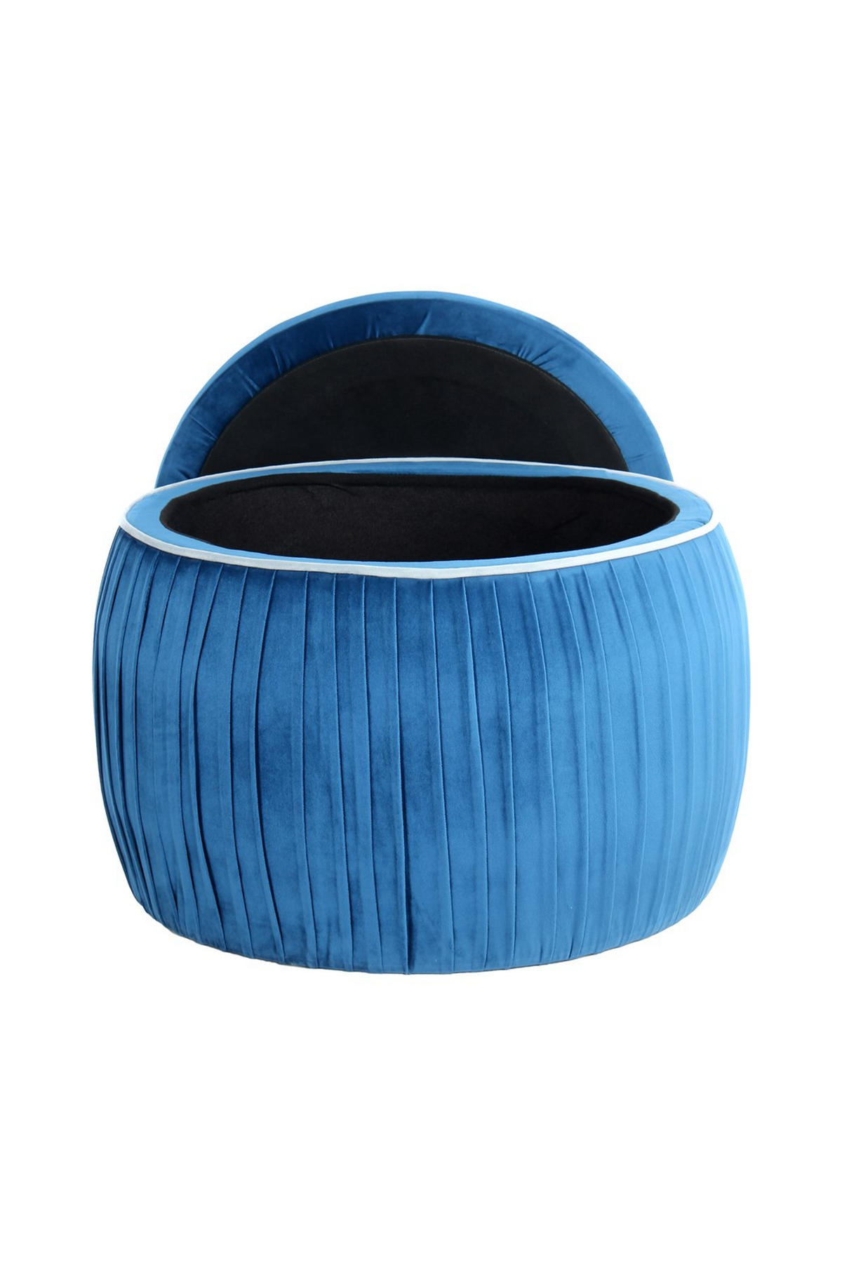 HOCKER in Textil Blau  - Blau, Design, Textil (63/43/63cm) - Kayoom