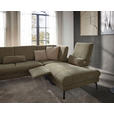 WOHNLANDSCHAFT in Webstoff Hellbraun  - Hellbraun/Schwarz, Design, Textil/Metall (157/354/208cm) - Dieter Knoll