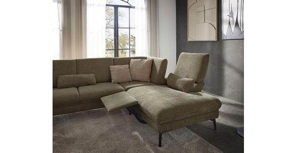 WOHNLANDSCHAFT in Webstoff Hellbraun  - Hellbraun/Schwarz, Design, Textil/Metall (157/354/208cm) - Dieter Knoll