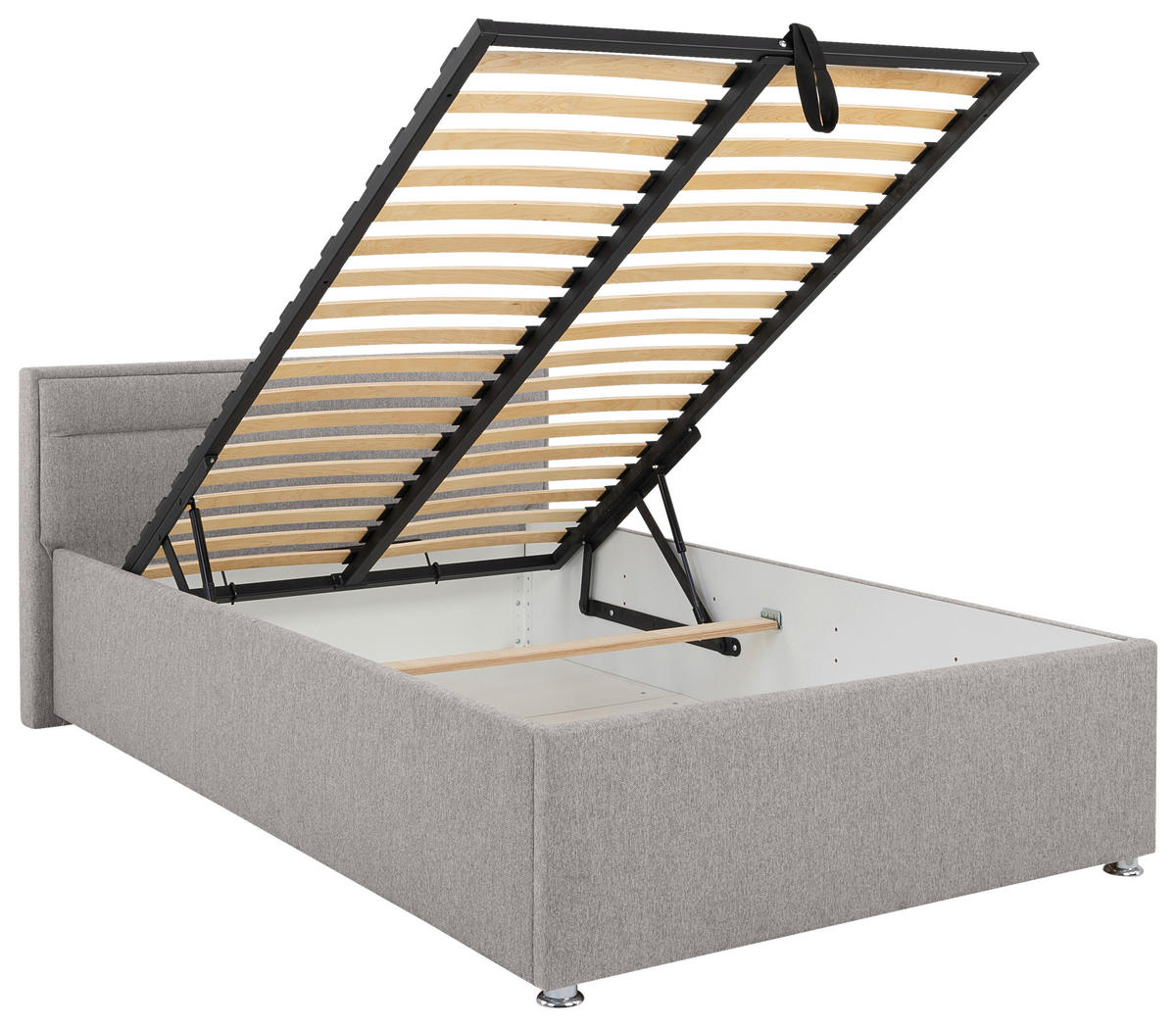 POLSTERBETT Lattenrost, Bettkasten Hellgrau 120/200 cm  - Hellgrau, MODERN, Holz/Kunststoff (120/200cm) - MID.YOU