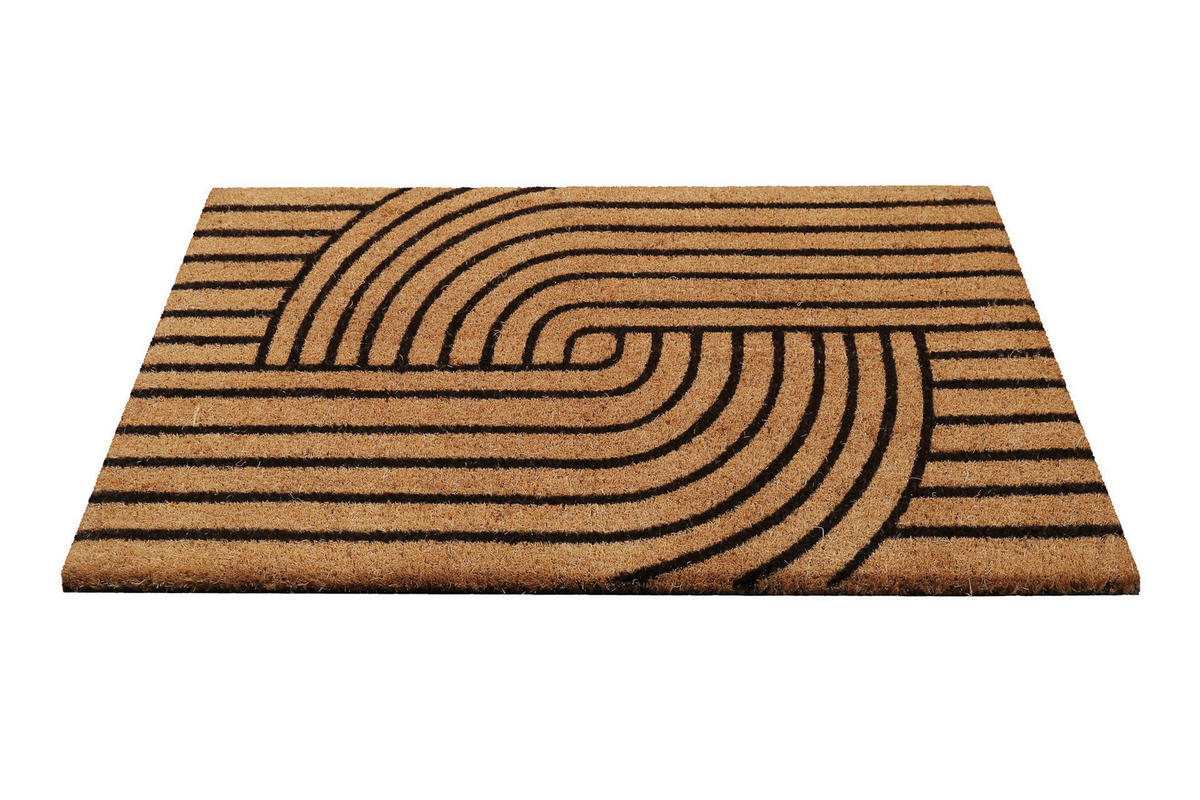 FUßMATTE 40/60 cm Modern Mania  - Hellbraun/Schwarz, KONVENTIONELL, Kunststoff/Textil (40/60cm) - WECON HOME