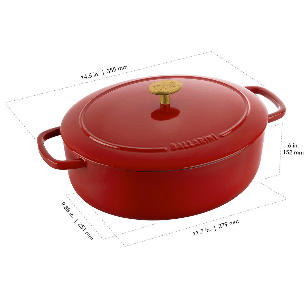 BRÄTER BELLAMONTE 4,5l L  - Rot, Basics, Metall - Ballarini