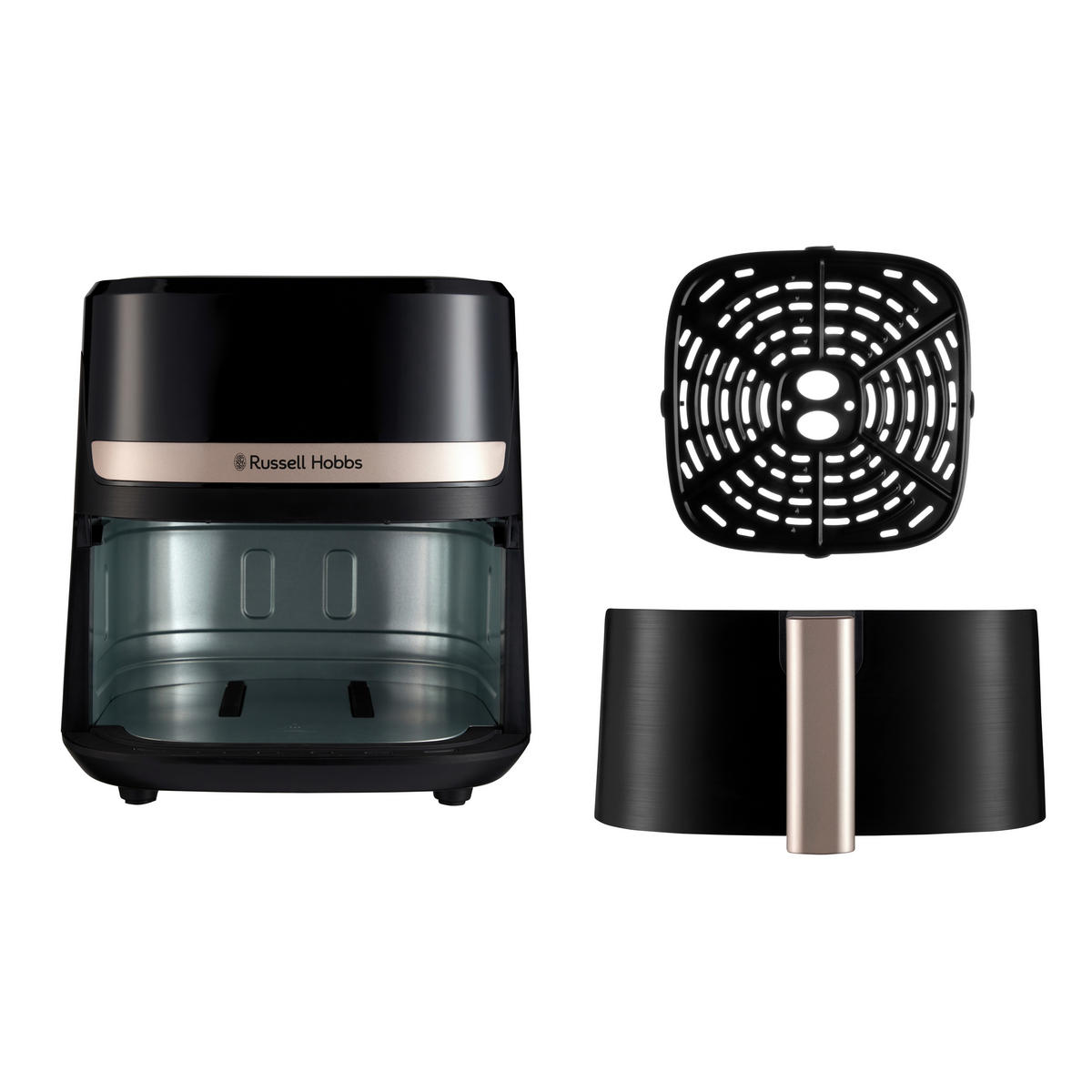 HEIßLUFTFRITTEUSE 4,3 l  - Schwarz, Basics, Kunststoff (26/28/34,5cm) - Russell Hobbs