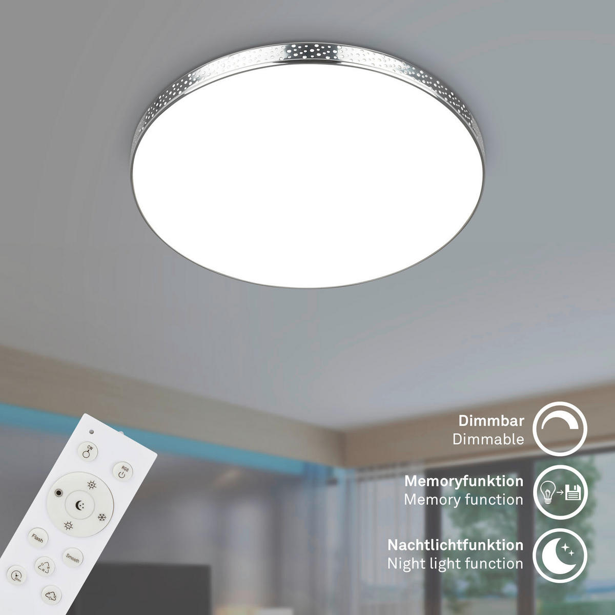 KUPAONSKA LED SVJETILJKA STRO  - boje kroma, Basics, metal (35,5/6,5cm)
