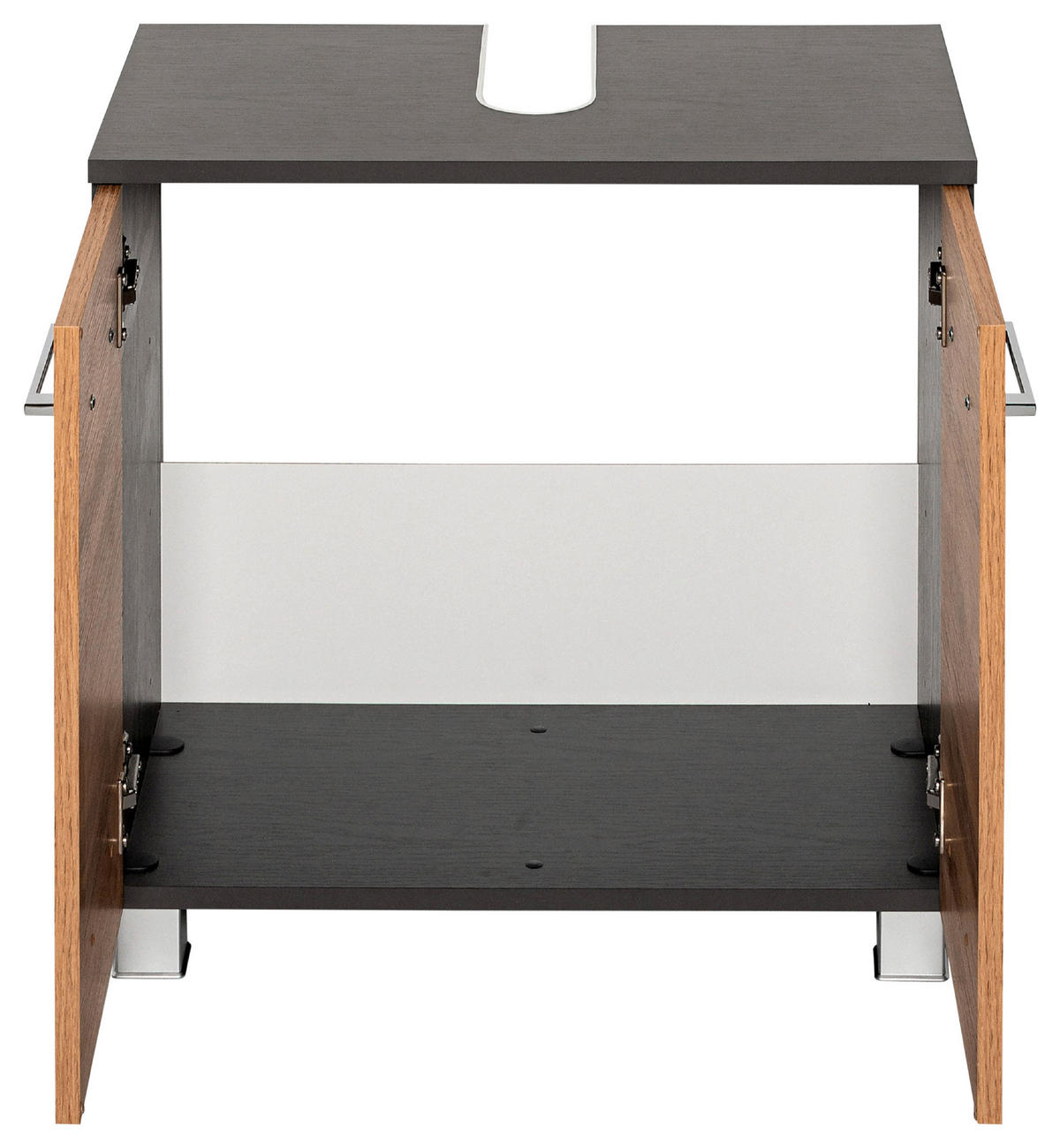 WASCHBECKENUNTERSCHRANK 60/53/35 cm  - Chromfarben/Eiche Wotan, MODERN, Holzwerkstoff/Kunststoff (60/53/35cm) - Held