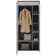 GARDEROBENSCHRANK  in 87,7/200/37,8 cm  - Beige/Schwarz, KONVENTIONELL, Holzwerkstoff (87,7/200/37,8cm) - Voleo
