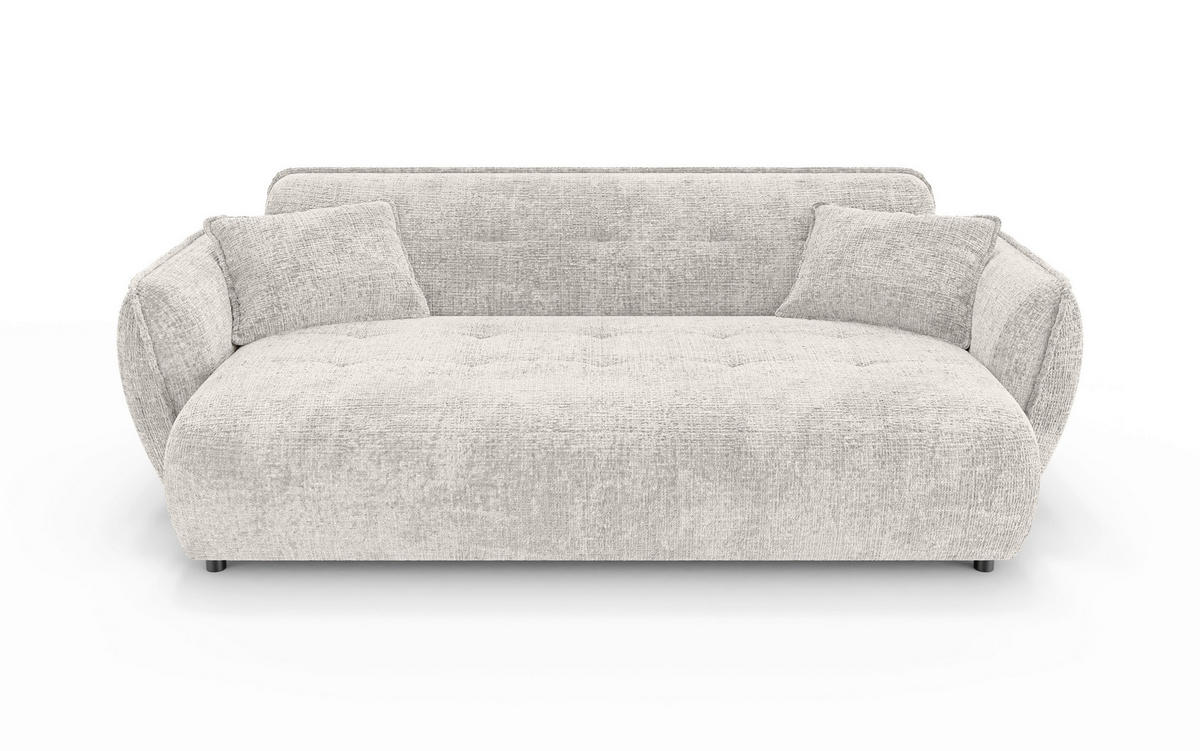 VIERSITZER-SOFA Nelia Chenille Beige  - Beige/Schwarz, Design, Kunststoff/Textil (250/81/114cm) - P & B