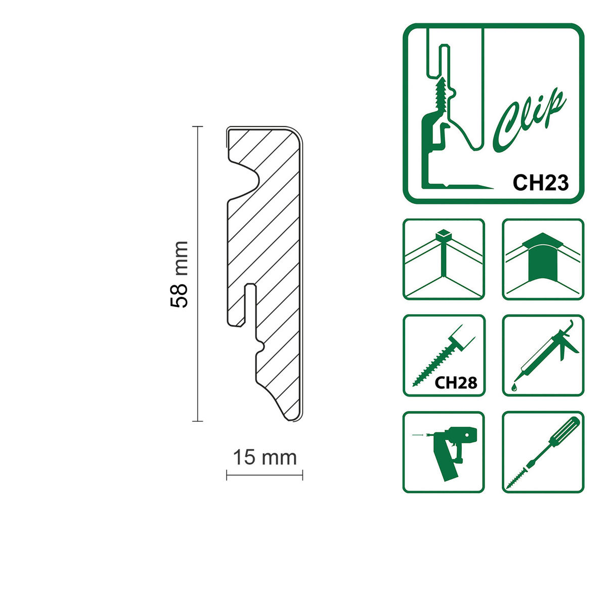 SOCKELLEISTE Eichefarben  - Eichefarben, Basics, Holzwerkstoff (1,5/5,8/240cm) - Homeware