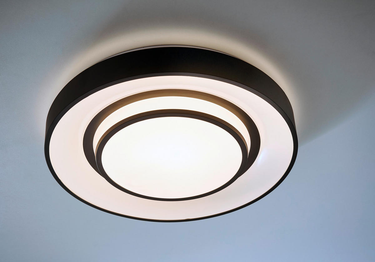 STROPNÍ LED SVÍTIDLO, 48/8,5 cm  - bílá/černá, Trend, kov/plast (48/8,5cm) - Novel