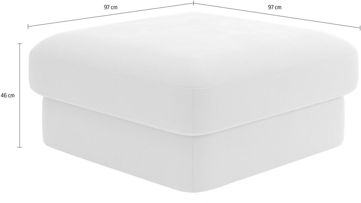 HOCKER FABIO E Mikrofaser Braun  - Schwarz/Braun, MODERN, Kunststoff/Textil (97/46/97cm) - Sit & More