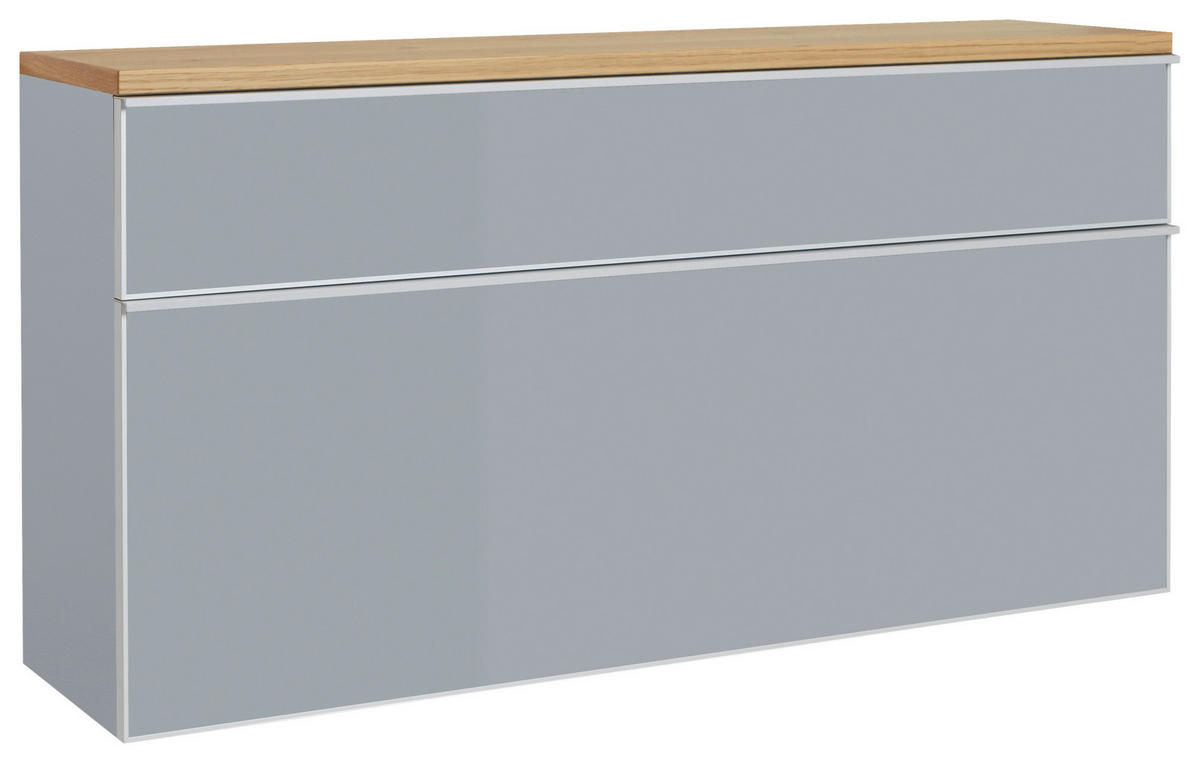 SCHUHKIPPER  in 120/61/31 cm  - Eichefarben/Silberfarben, Design, Glas/Holz (120/61/31cm)