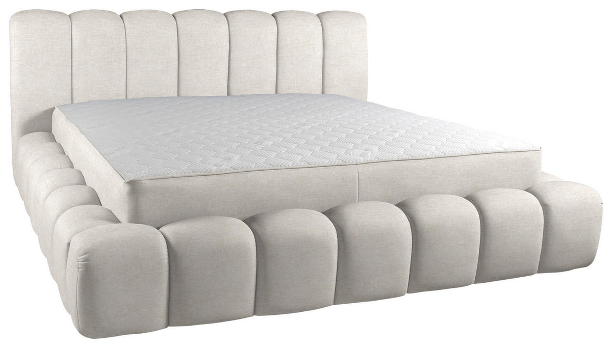 POLSTERBETT Lattenrost, Bettkasten Beige 160/200 cm  - Birkefarben/Beige, Trend, Holz/Kunststoff (160/200cm) - Esposa