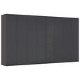 DREHTÜRENSCHRANK 400/223/61 cm,  in Graphitfarben, 8-türig  - Graphitfarben, Basics, Glas/Holzwerkstoff (400/223/61cm) - Novel