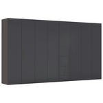 DREHTÜRENSCHRANK 400/223/61 cm,  in Graphitfarben, 8-türig  - Graphitfarben, Basics, Glas/Holzwerkstoff (400/223/61cm) - Novel