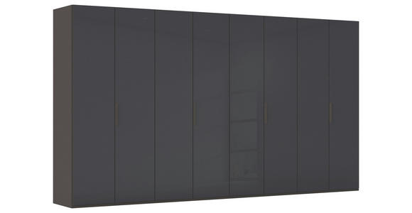 DREHTÜRENSCHRANK 400/223/61 cm,  in Graphitfarben, 8-türig  - Graphitfarben, Basics, Glas/Holzwerkstoff (400/223/61cm) - Novel