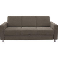 3-SITZER-SOFA in Flachgewebe Hellbraun  - Chromfarben/Hellbraun, Design, Textil/Metall (195/83/85cm) - Xora