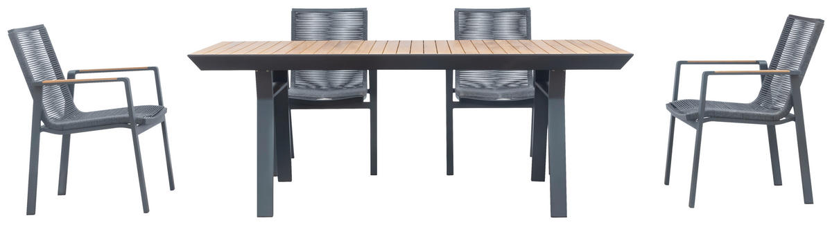 STOL VRTNI  antracit, boje tikovine  drvo, metal      - boje tikovine/antracit, Design, drvo/metal (200/100/75cm) - Amatio