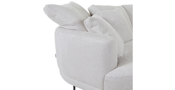 ECKSOFA Grauweiß Chenille  - Grauweiß/Schwarz, KONVENTIONELL, Textil/Metall (140/275cm) - Carryhome
